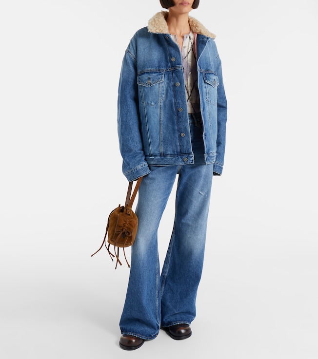 Acne Studios Teddy-trimmed denim jacket