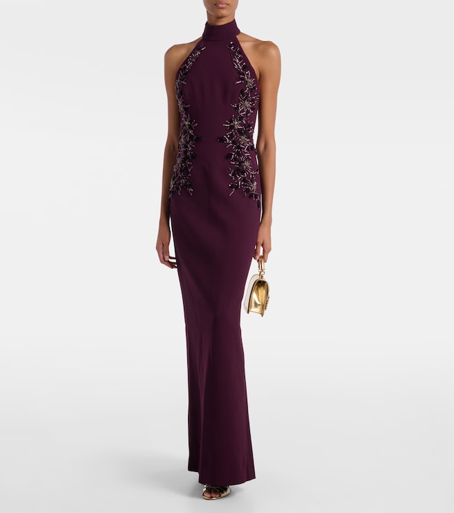 Rebecca Vallance Beatrice embellished crêpe gown