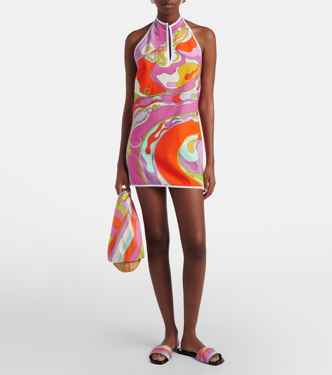 Pucci Orchidee cotton-blend terry minidress