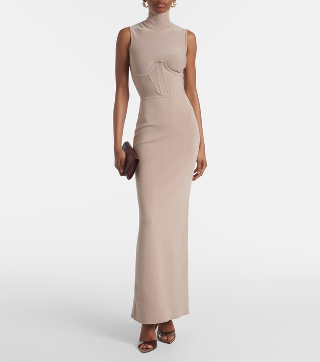 Nensi Dojaka Gwyneth knitted corset maxi dress