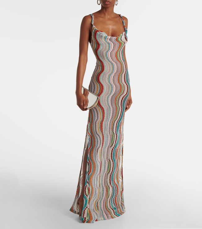 Missoni Wave open-back lamé maxi dress