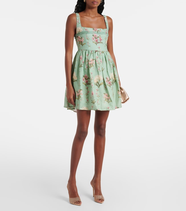 Agua by Agua Bendita Hierbabuena floral linen minidress
