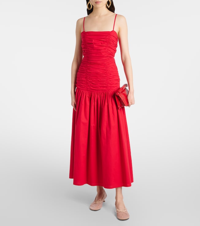 POSSE Raquel ruched cotton maxi dress