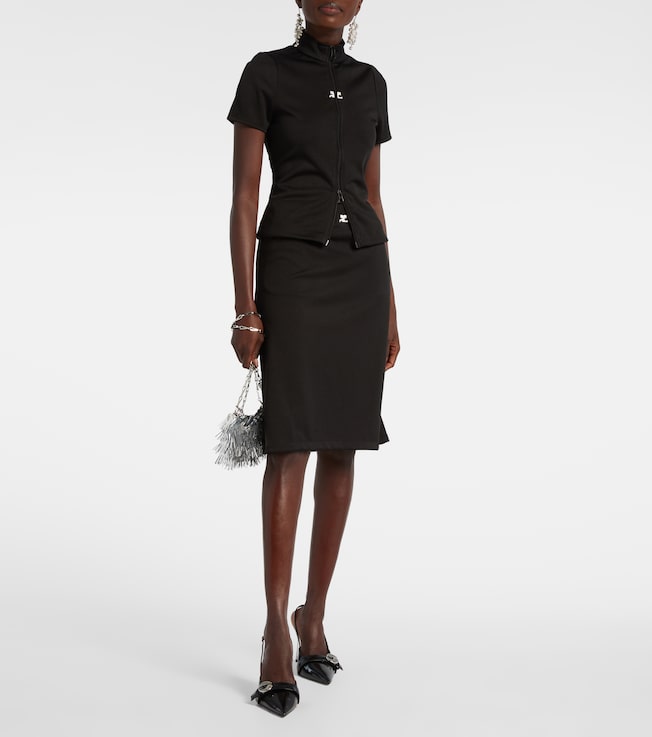 Courrèges Interlock Tracksuit midi skirt