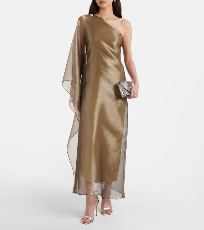 Taller Marmo Betsy one-shoulder fil coupé maxi dress