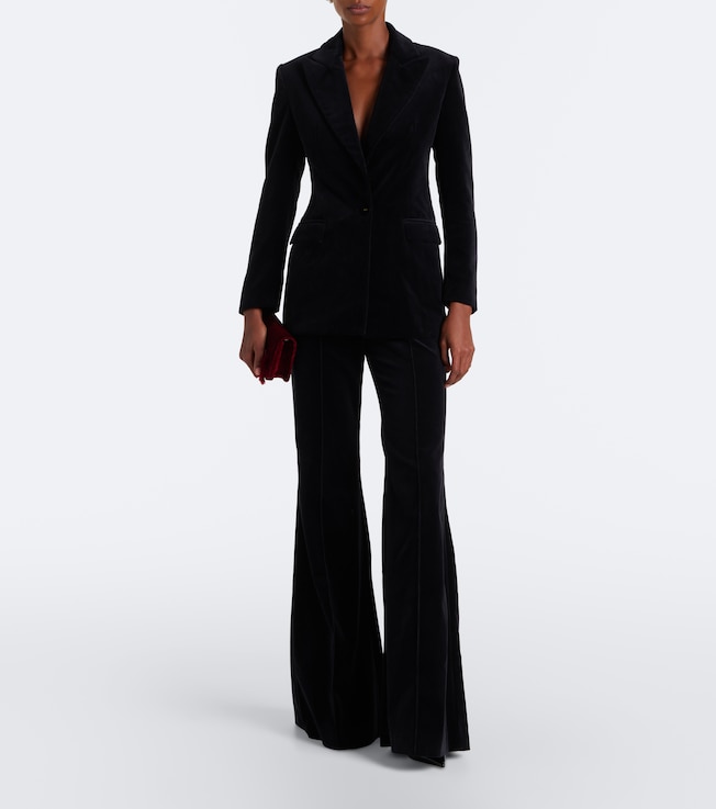 Costarellos Daimy cotton velvet blazer