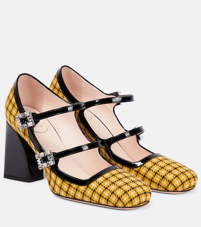 ROGER VIVIER Très Vivier Babies tweed checked pumps