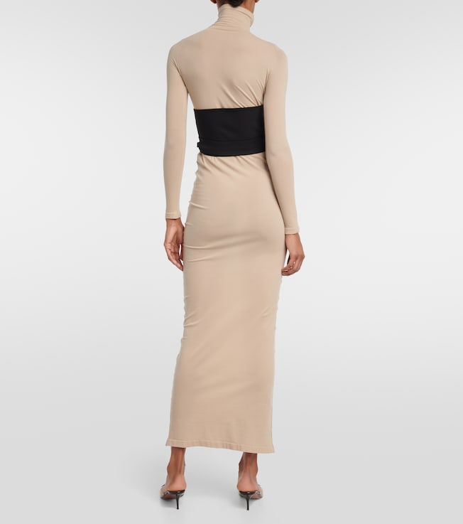  Alaïa Turtleneck jersey maxi dress