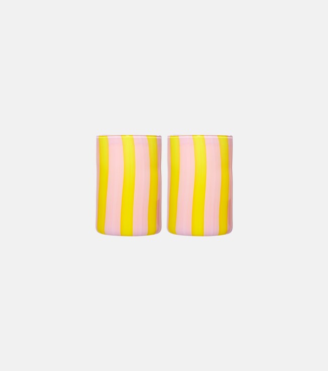 Set Dolcevita Stripe aus zwei Tumbler-Gläsern | Aquazzura Casa