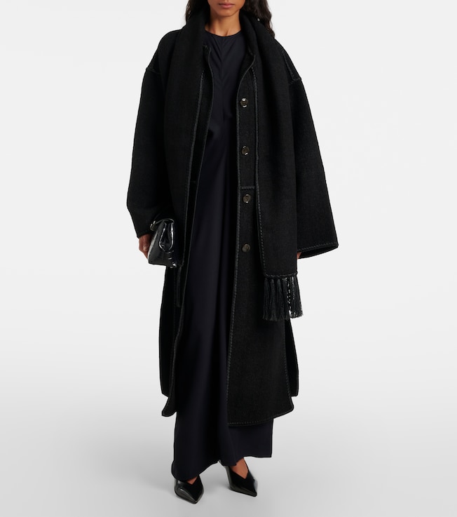 TOTEME Embroidered wool-blend scarf coat