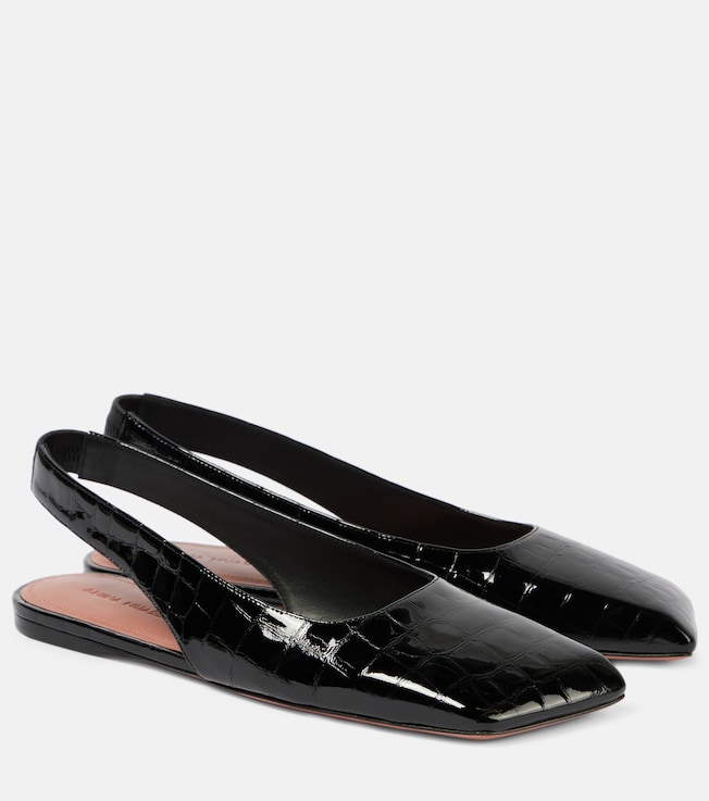 AMINA MUADDI Ane patent leather slingback flats