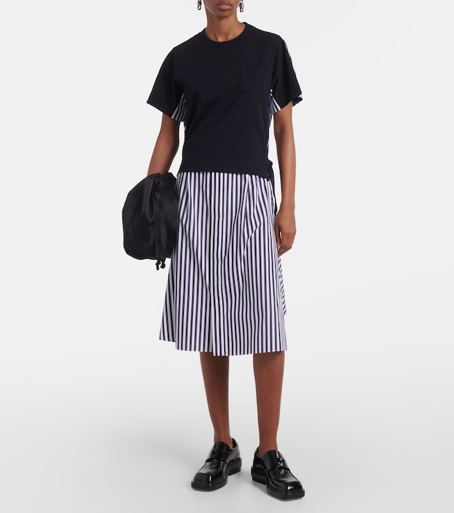 Sacai Striped cotton shirt dress