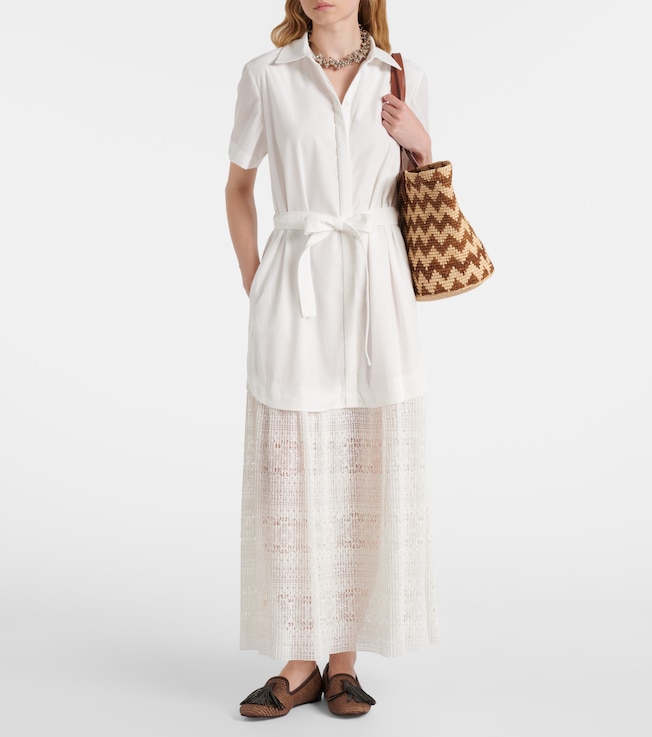 SIMKHAI Jenner poplin and lace shirt dress