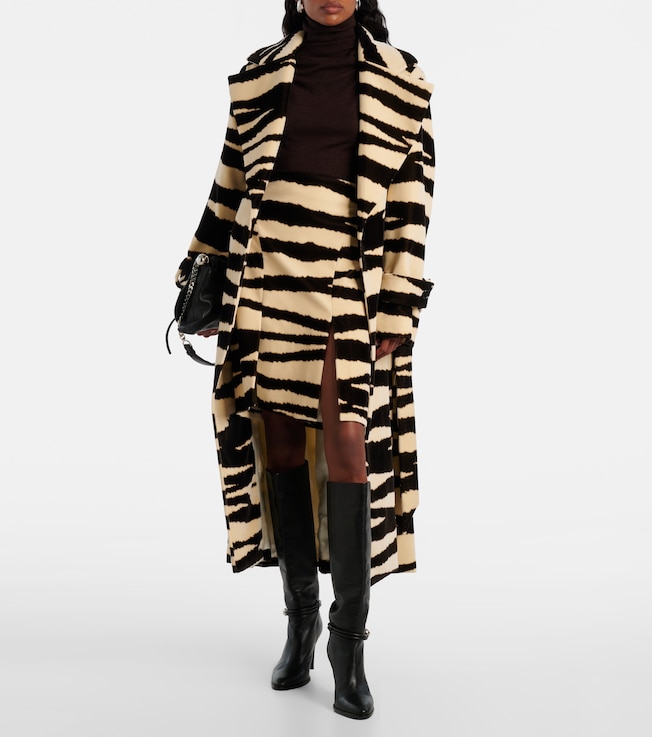 Nina Ricci Zebra-print cotton pencil skirt