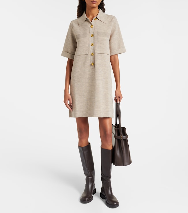 Veronica Beard Madden knitted wool polo dress