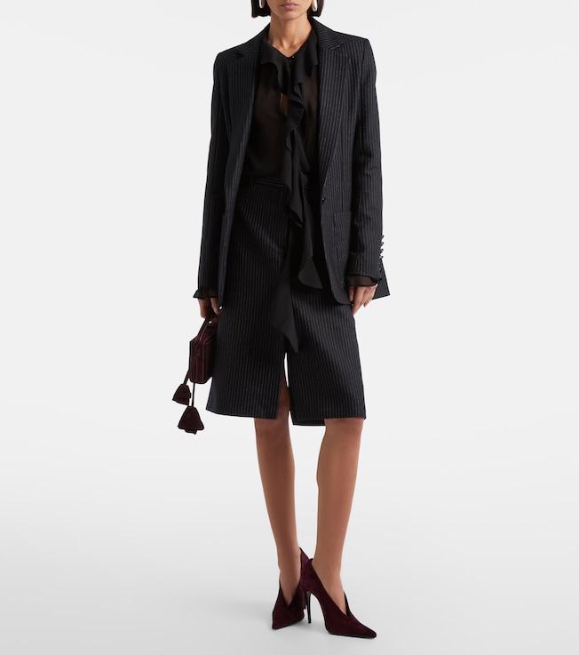 Nina Ricci Pinstriped wool-blend pencil skirt