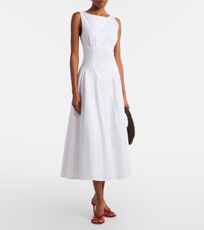 Staud Gwen cotton poplin midi dress