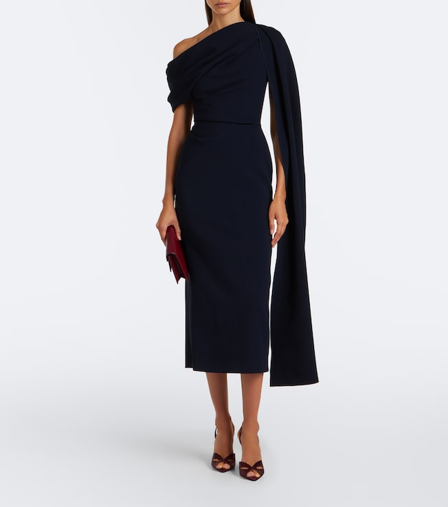 Roksanda Maite caped crêpe midi dress