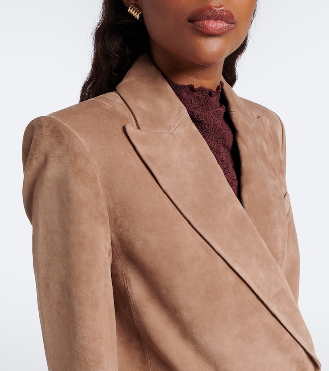 Veronica Beard Veronica Beard Oria double-breasted suede jacket