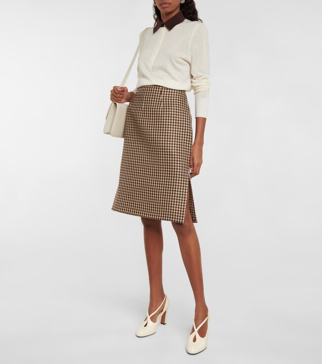 Emilia Wickstead Noah houndstooth pencil skirt