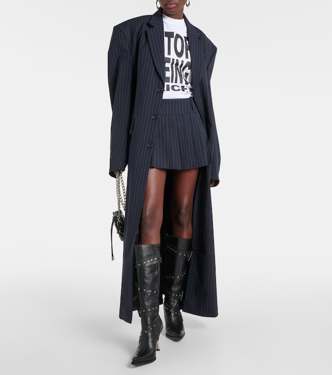 Vetements Oversized pinstriped wool coat