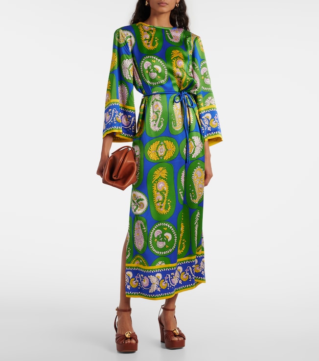 Alémais Printed silk satin maxi dress
