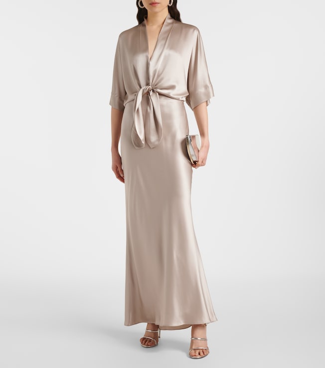 The Sei Gathered silk satin blouse