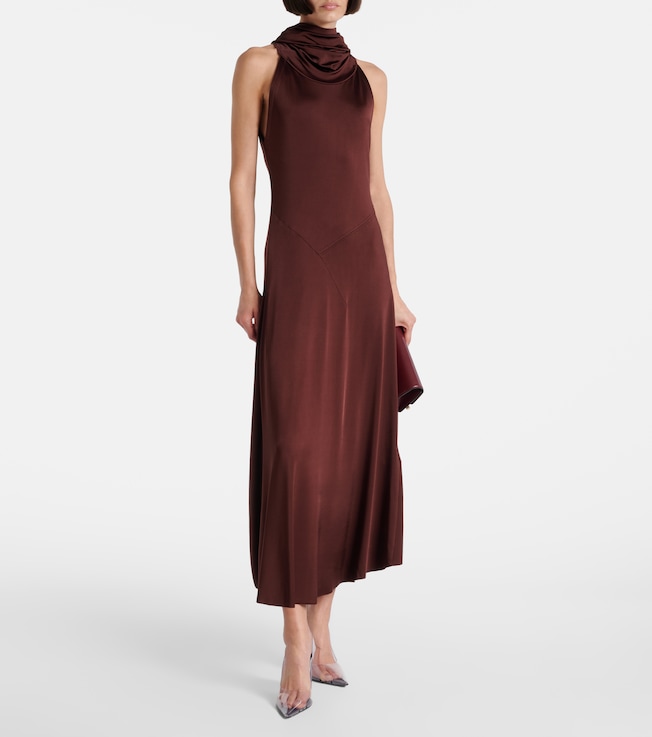Victoria Beckham Hooded jersey midi dress