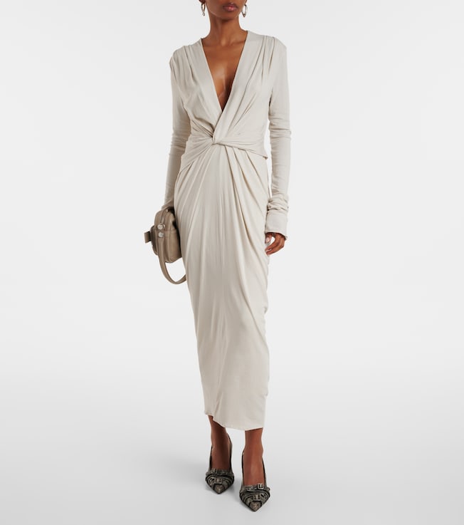 Entire Studios Gathered cotton-blend jersey maxi dress