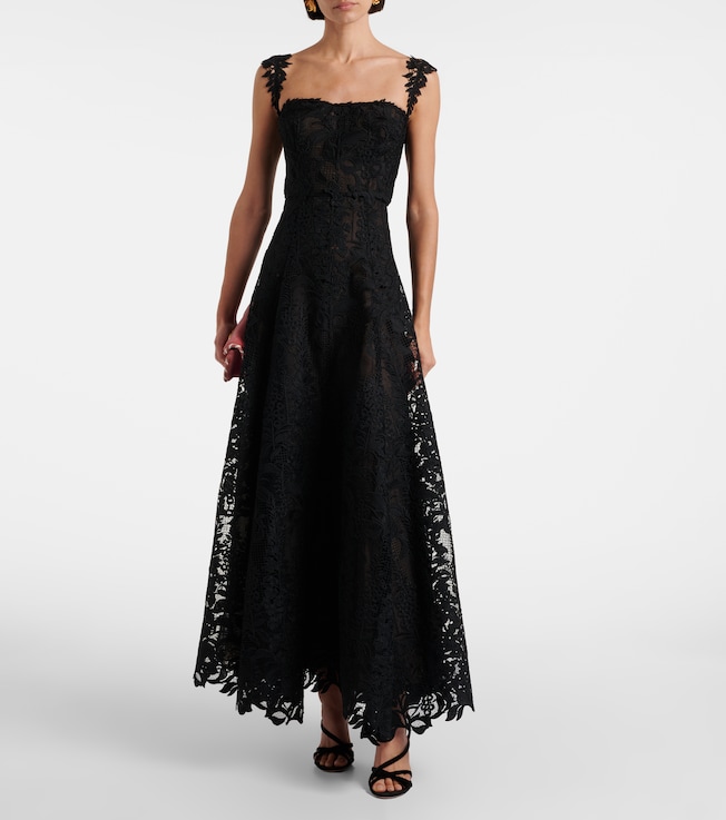 Oscar de la Renta Guipure lace bustier gown