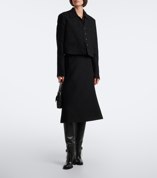 Fendi Wool-blend bouclé midi skirt