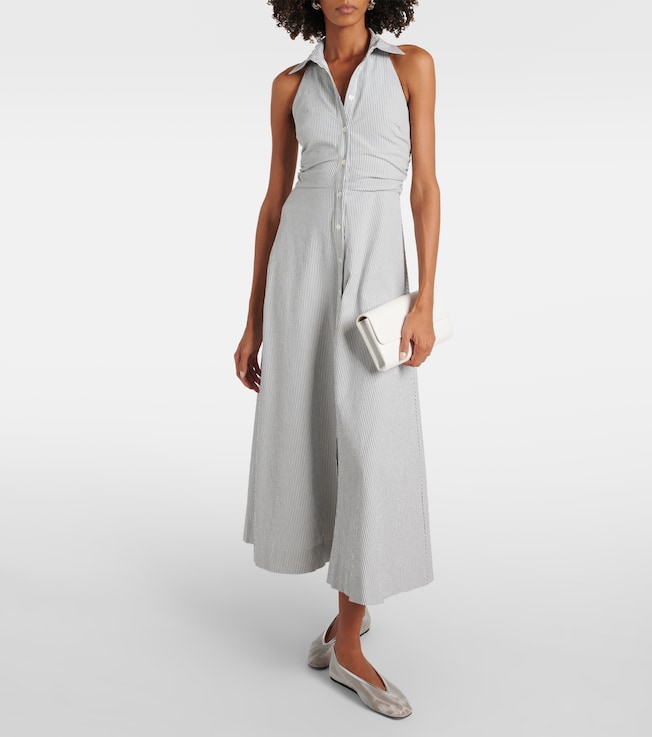  Mackey striped cotton maxi dress