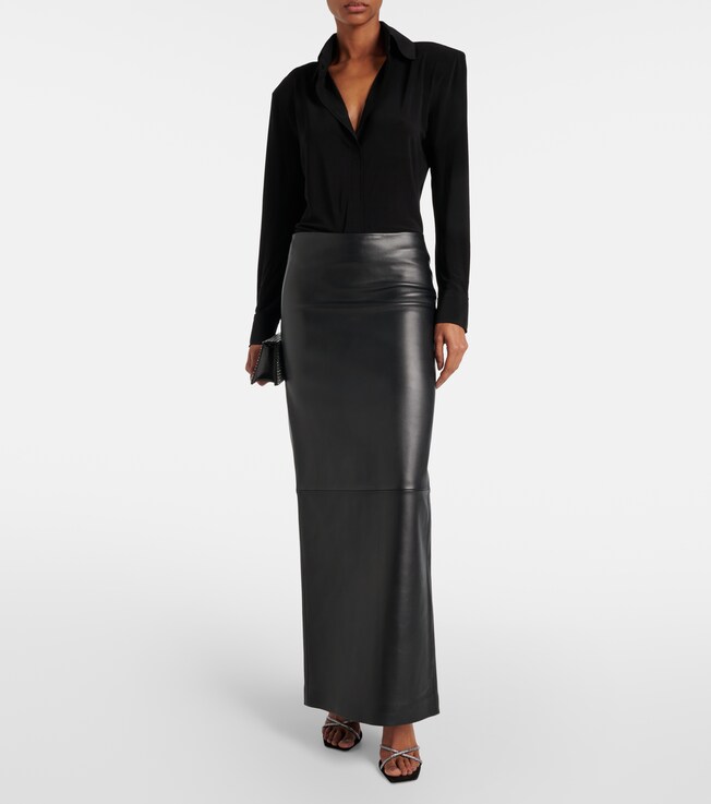 ANN DEMEULEMEESTER - Leather maxi skirt | Plush