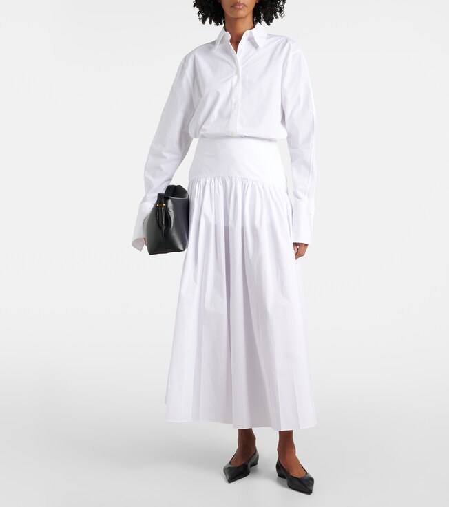Staud Procida high-rise cotton maxi skirt