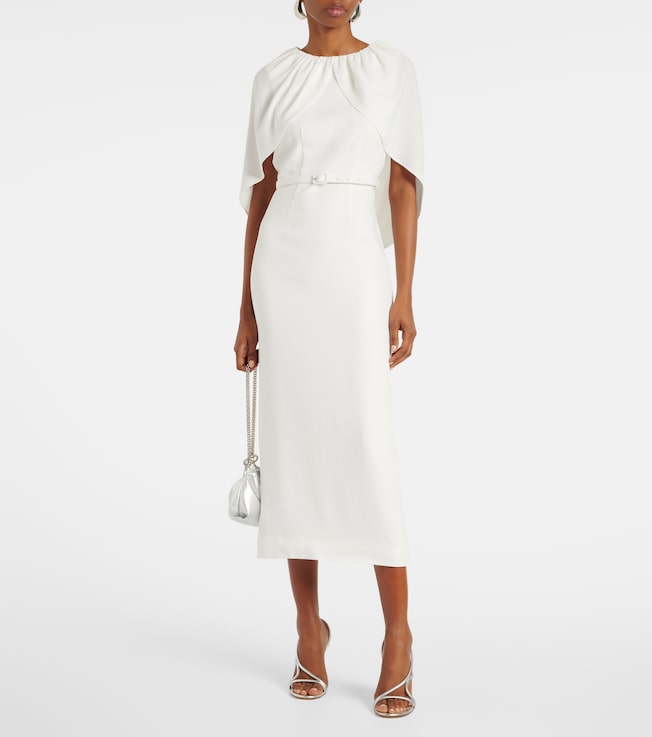 Roland Mouret Caped satin crêpe midi dress