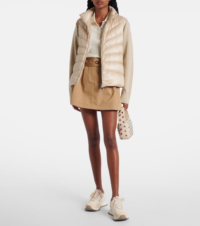 Moncler Down-paneled virgin wool cardigan