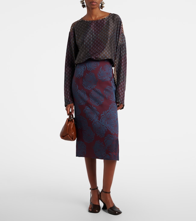 Dries Van Noten Printed midi skirt