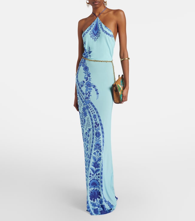 Etro Printed halterneck maxi dress