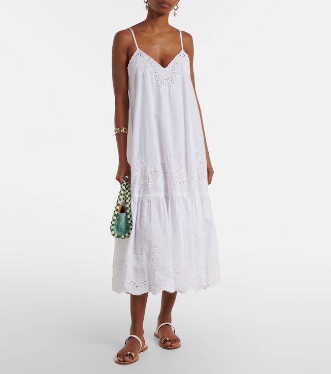 Juliet Dunn Broderie anglaise cotton midi dress