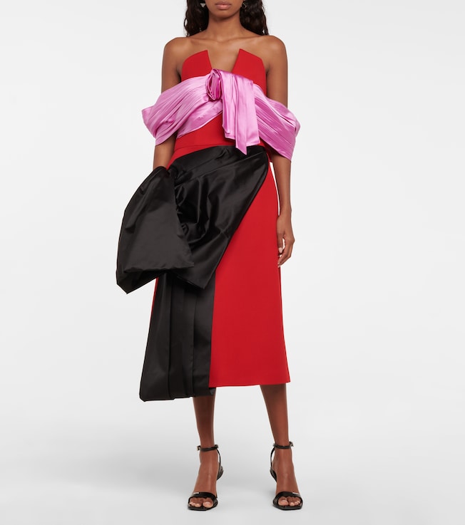 Prada Asymmetric wool and silk dress