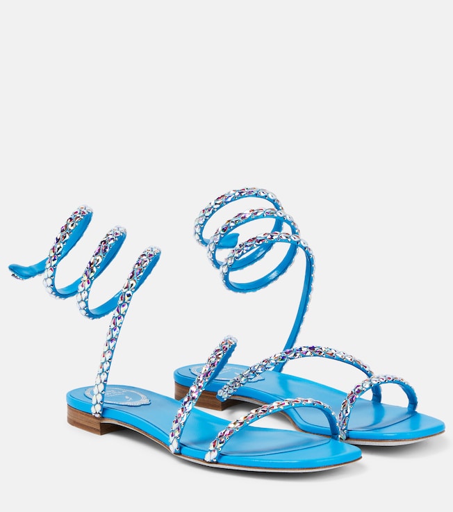 RENÉ CAOVILLA Crystal-embellished satin sandals
