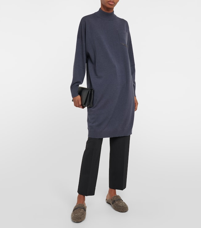 Brunello Cucinelli Embellished cashmere sweater dress