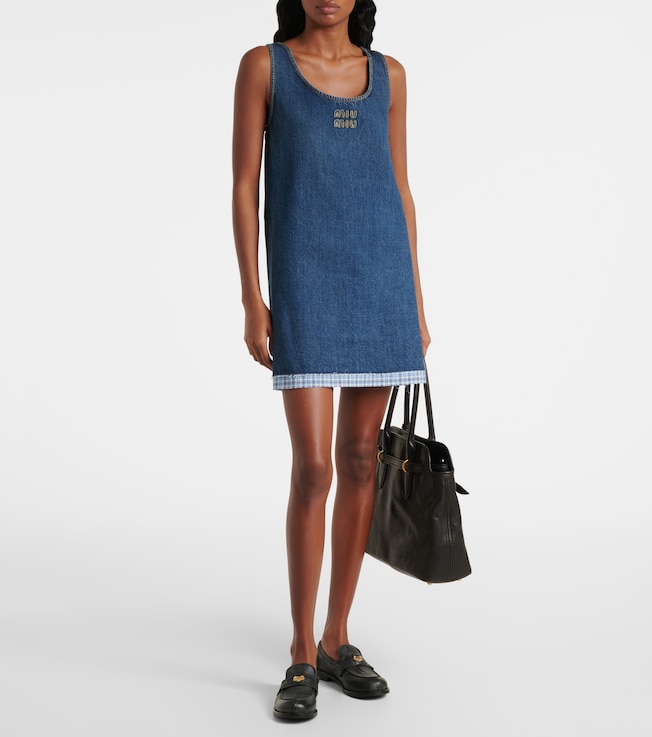 Miu Miu Logo denim minidress