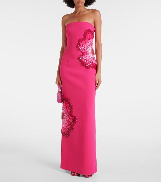Rebecca Vallance Layana embellished strapless gown