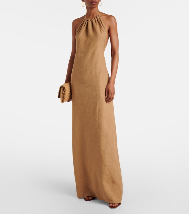 Nili Lotan Lelia halterneck linen maxi dress