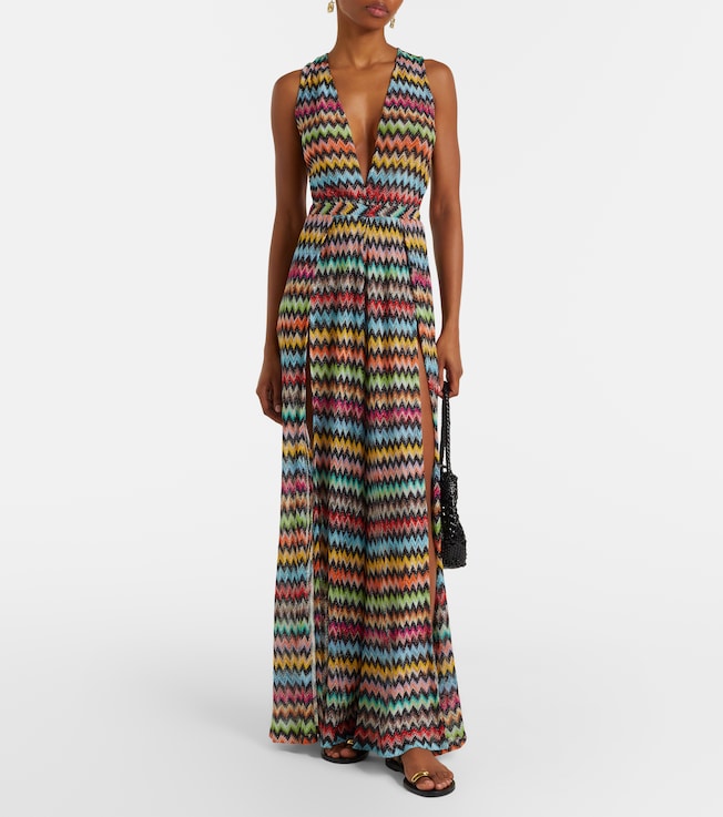 Missoni Zigzag open-back lamé jumpsuit