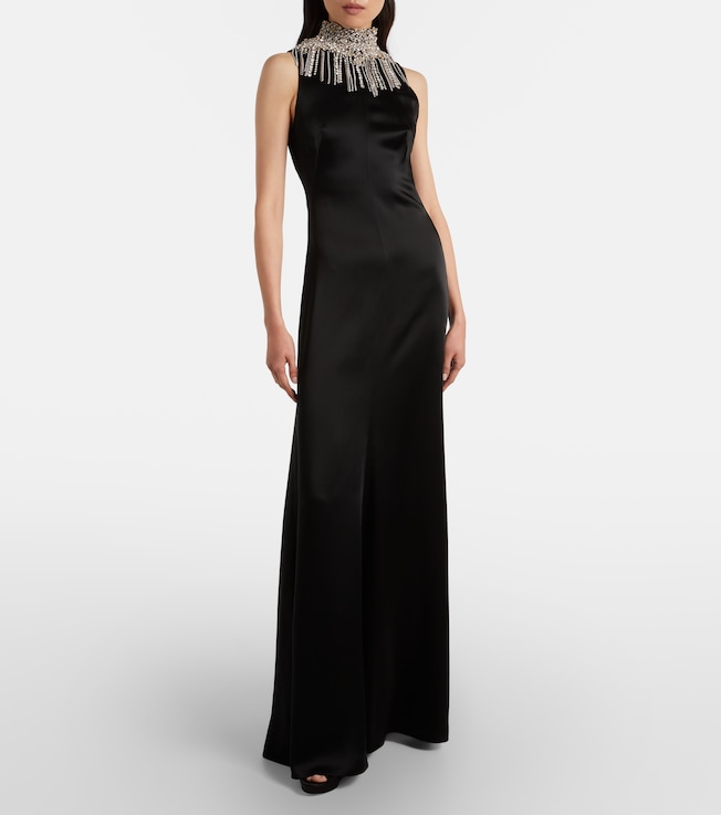 McQueen Embellished open-back gown