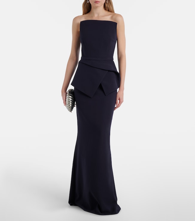 Safiyaa Carter crêpe bustier gown