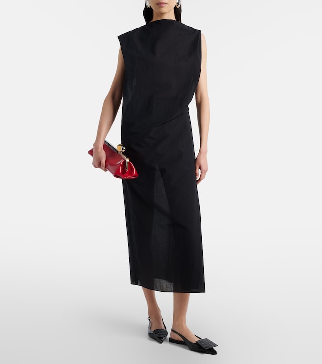 Jacquemus Drap cotton-blend poplin midi dress