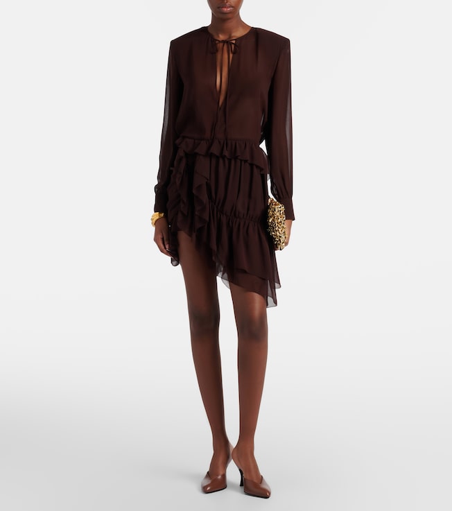 Jacques Wei Ruffled asymmetric minidress